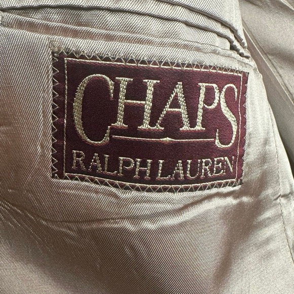 Chaps Ralph Lauren Blazer Men 46R Tan Black Excellent Micro-Check Houndstooth - Picture 6 of 7